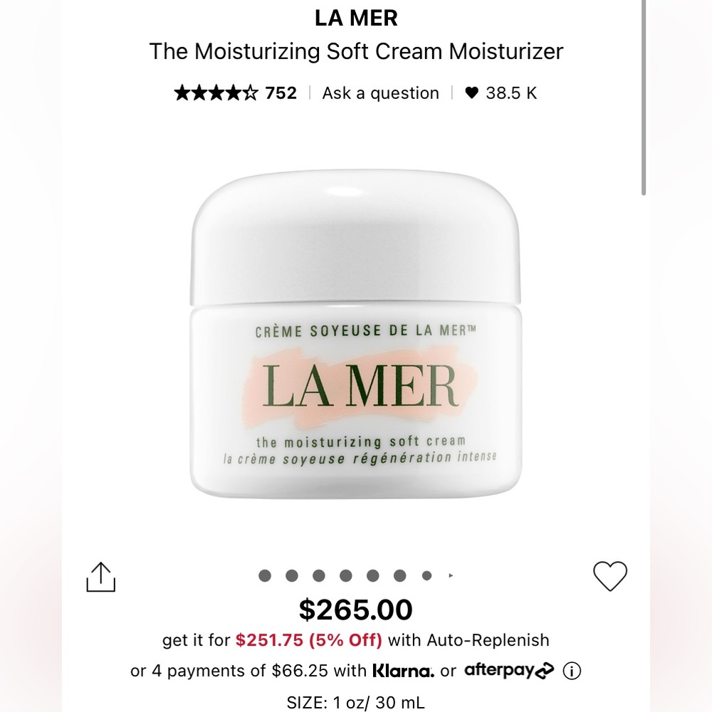 La Mer Moisturizing Soft Cream 30ml